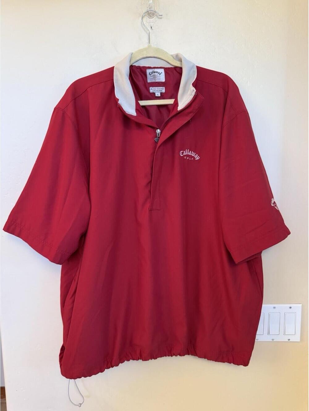 Callaway Men’s Shortsleeve Windbreaker/Rain Jacket Red Sz.XL Golf